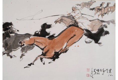 牧馬圖 2-69X110CM