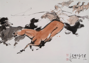 牧馬圖 2-69X110CM