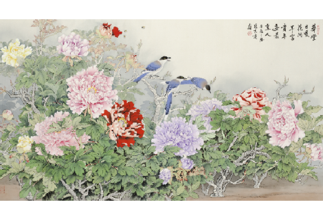 華堂日暖花開早富貴平安最宜人98x157.5cm 2012.11.29