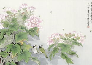 露滴胭脂色正濃 60x90cm 2009.10.05